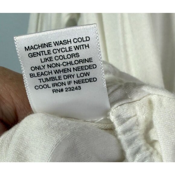 Soho Women Wrap Long Sleeve Knit Top Medium Ivory Lace Collar Lightweight Relaxe - Picture 12 of 12